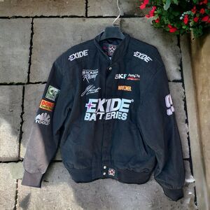 1999 VINTAGE JEFF BURTON NASCAR EXIDE BATTERIES JACKET LARGE FORD JH DESIGN